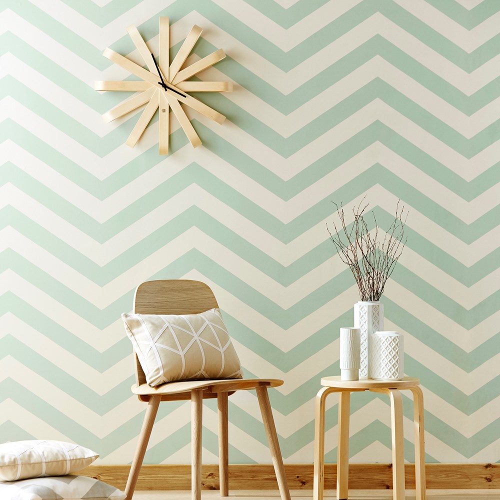 Vector Chevron Wallpaper 111303 by Scion in Mist Green